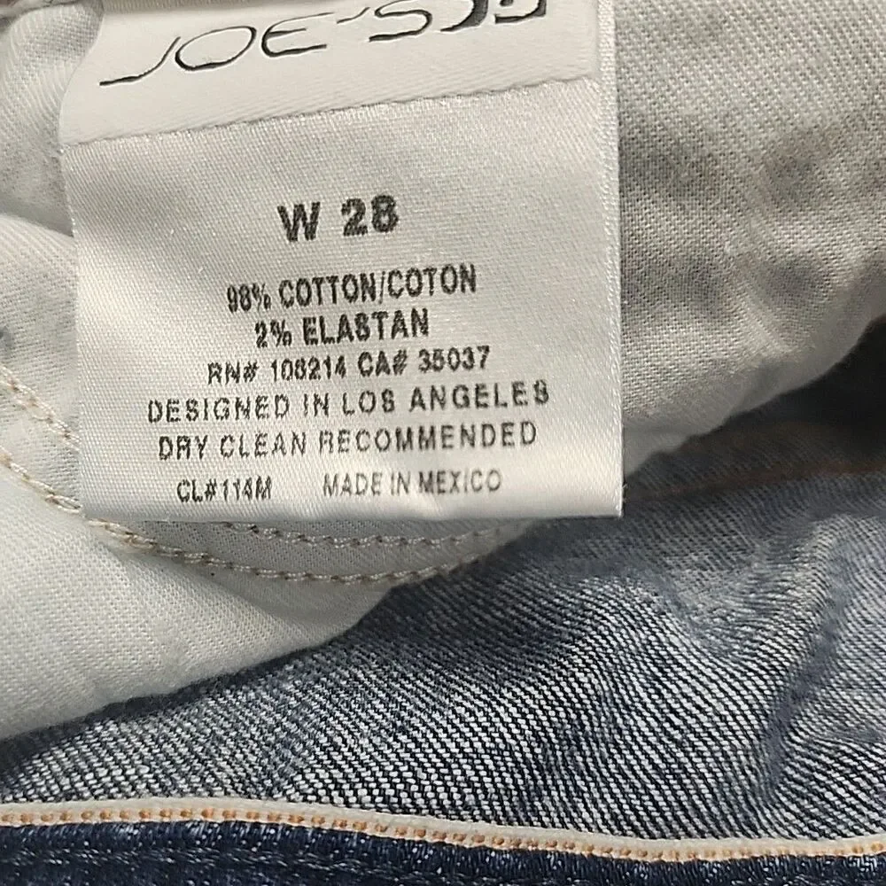 Joe's Jeans Rolled Honey Bermuda Shorts Paltrow Blue Denim Wash Low Rise W 28x12
